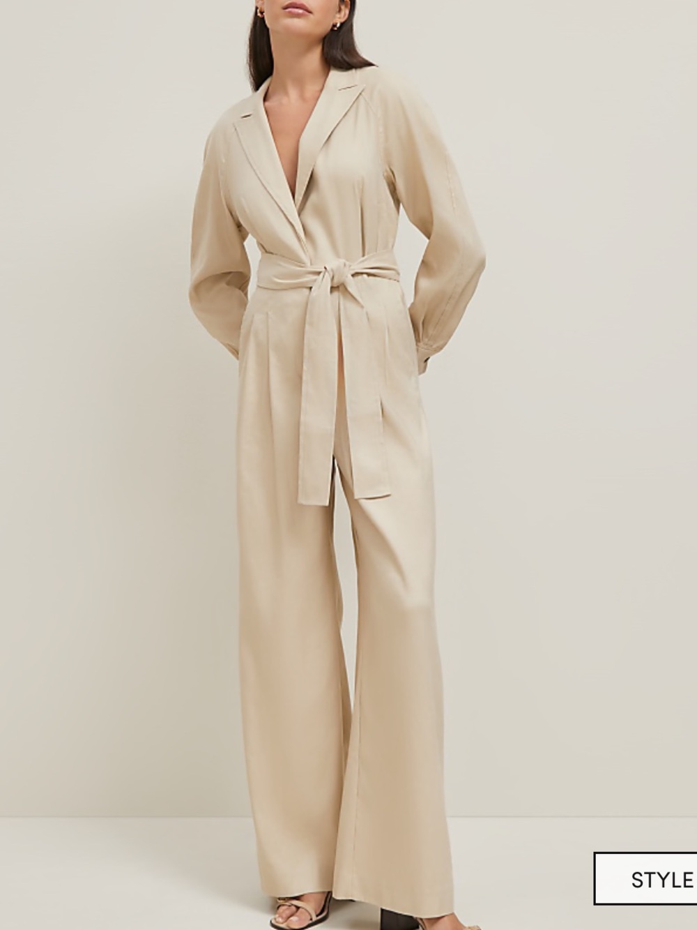 Ann Taylor Linen Blend Wide-Leg Jumpsuit